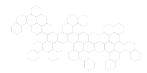 Wall Mural - Abstract background with hexagons and geometric pattern in honeycombs design in illustration.Modern and seamless pattern in design with hexagonal molecular structures in technology background.