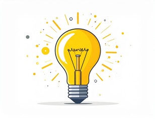 Poster - Yellow Lightbulb Graphic Design Illustration