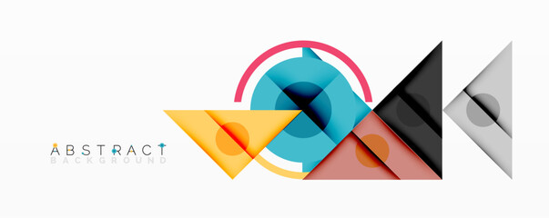 Aufkleber - Modern geometric design. Overlapping shapes create dynamic composition. Bright colors, clean lines, minimalist aesthetic. Suitable background element.
