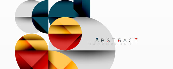Aufkleber - Modern geometric design. Overlapping circles create colorful abstract composition. Minimalist style, clean lines, vibrant hues.