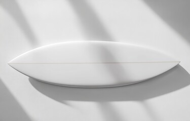 Fototapete - Top view of two white surfboards mockup, isolated on a light background with soft shadows and highlights for a creative design template. 3D rendering illustration, high-resolution photography, stock p