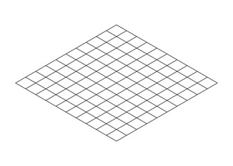 Poster - Basic Icon of 10x10 Grid or Tiles in Isometric Perspective View. Vector Image.