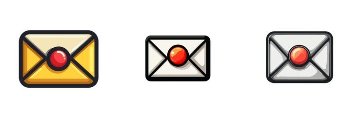 Poster - Colorful cartoon envelopes representing different styles and designs in a vector format showcasing creativity and communication