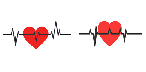 Poster - Heartbeats and rhythm represented in a vibrant, eye-catching cartoon vector style with contrasting colors and clear lines