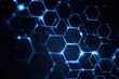 © Samanta - Abstract Blue Hexagon Network Glowing Lines and Connections, Digital Technology Background