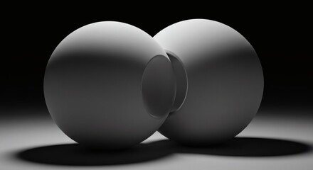 Aufkleber - Interconnected Spheres in Dramatic Chiaroscuro Lighting