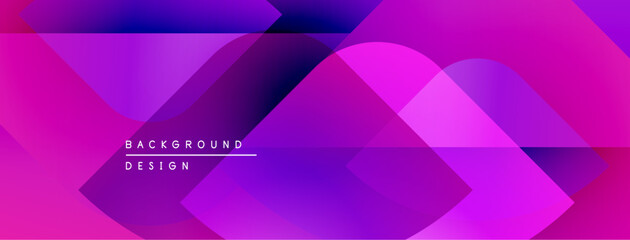 Poster - Abstract geometric shapes overlap, creating vibrant pink, purple gradients. Modern design elements suggest digital art, background texture.