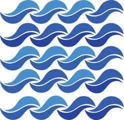 Poster - Abstract blue wave pattern seamless design for textile or wallpaper