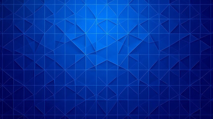 Poster - Abstract blue geometric triangular pattern background