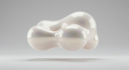 Poster - Abstract Smooth White Forms in Minimalist Setting