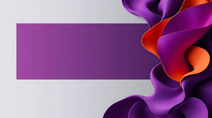Poster - Abstract purple and orange fluid shapes minimalist design background