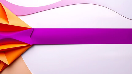 Poster - Abstract colorful paper design purple orange pink background