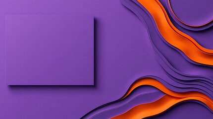 Poster - Abstract purple and orange paper cut design background