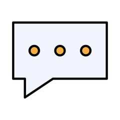 Poster - Chat Bubble Typing Icon: Online Messaging, Digital Communication, Social Media, Texting, Conversation, UI UX Symbol, Modern Technology, Minimalist Filled Line Vector