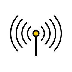 Poster - WiFi Signal Icon: Wireless Network, Internet Connectivity, Digital Communication, Hotspot, Global Connection, Technology, Modern Service, Minimalist Filled Line Vector