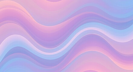 Poster - Abstract Pastel Wave Background Design in Soft Lavender and Pink Hues