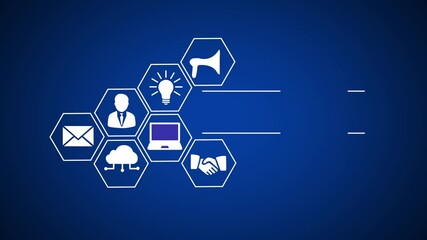 Networking concept text animation on technology background. Technology and network concept.