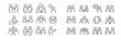© Mark - Various simple line icons depicting human interactions and social activities in a neutral style