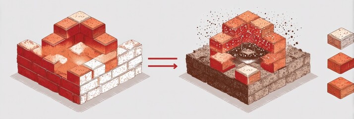 Aufkleber - Detailed Brick Laying Tutorial With Graphics Demonstrating Construction Techniques and Tools in an Instructional Layout