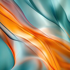 Poster - Abstract backlights in soft orange and teal tones, creating ambiance
