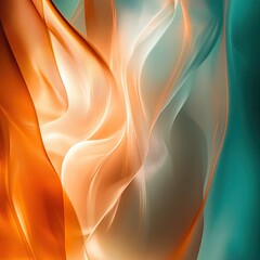 Poster - Abstract backlights in soft orange and teal tones, creating ambiance