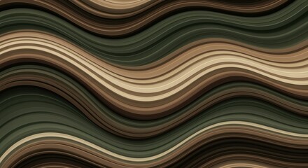 Aufkleber - Abstract Wavy Lines in Earthy Tones Creating a Unique Visual Texture
