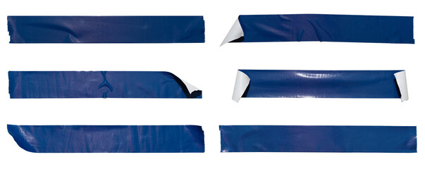 Aufkleber - Set of blue banners paper stickers sheets, Copy space for text preview tags labels elements design, isolated on white background, png