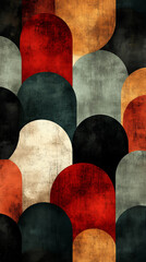 Wall Mural - An abstract geometric composition of a transparent shapes - circles, rectangles, and lines - in mint green, light blue, soft yellow, and pink.