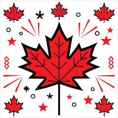 Poster - Minimalist Canada Day Vector Artwork with Patriotic Symbolism