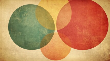 Poster - Abstract Geometric Composition with Circles in Warm Tones