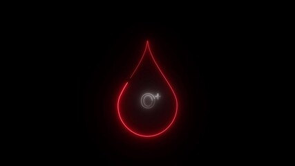 Poster - A red blood drop glowing like a flame on a white background