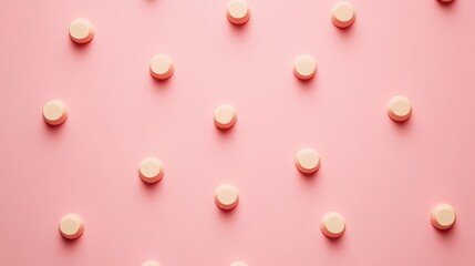 Aufkleber - Cream Colored Circles on Smooth Pink Background with Tactile Texture