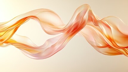 Aufkleber - Soft Flowing Waves of Warm Tones on Light Background