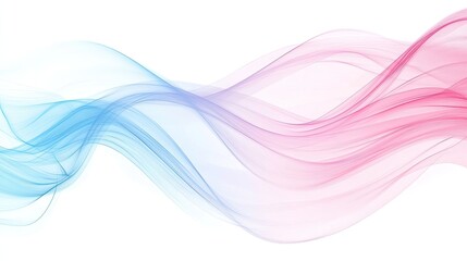 Aufkleber - Abstract flowing waves in soft pastel shades of blue and pink