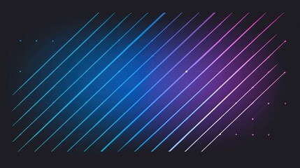 Abstract Light Beams on Black Background, Dynamic Lines, Color Gradient, Futuristic Visual Effect