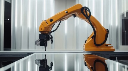 Poster - Smart glass panel being installed with precision robotic suction lifter