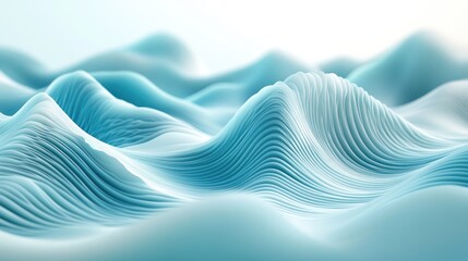 Poster - Serene Blue Waves of Smooth Textures and Flowing Patterns