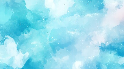 Poster - Soft Blue Abstract Background with Watercolor Texture and Light Effect