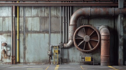Poster - Standalone generator with industrial fan and venting ducts