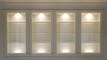 Poster - Modern Elegant Cabinet Design with Soft Lighting and Glass Shelves