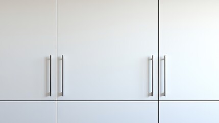 Poster - Minimalist Cabinet Design with Smooth White Surface and Metal Handles