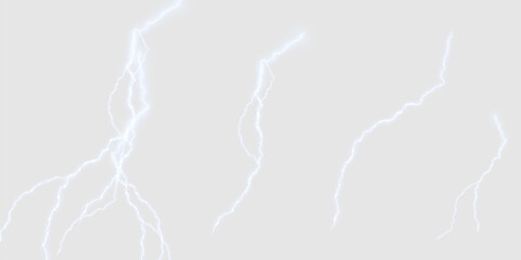 Poster - Electric discharge of lightning isolated on light background. For visual effects and graphics.