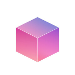 Poster - Conceptual gradient cube element isolated, perfect for design projects emphasizing depth, geometry, and modern color palettes for versatility