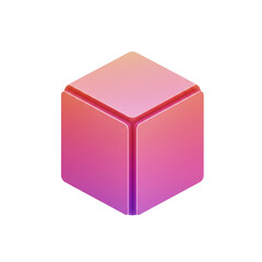 Fototapete - Stylish geometric cube design with a vibrant gradient color palette, perfect for use in design projects related to technology and modern aesthetics