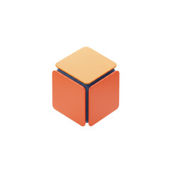 Poster - Geometric puzzle box, an abstract representation of structure, innovation, creativity and problem-solving capabilities for modern business