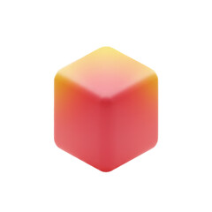Poster - Abstract gradient cube rendering, a visual representation of modernity and futuristic design, showcasing smooth color transition in a minimalist setting for innovative concepts