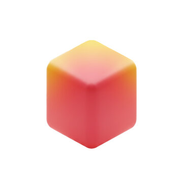 Abstract gradient cube rendering, a visual representation of modernity and futuristic design, showcasing smooth color transition in a minimalist setting for innovative concepts