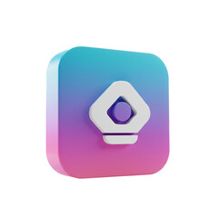 Fototapete - Stylized Rendering of a Geometric Icon with Gradient Background for Modern User Interface Application Designs and Creative Graphic Applications