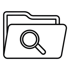 Fototapete - Folder search icon white graphic isolated on white background