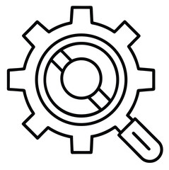 Poster - Setting tool search icon white graphics isolated on white background
